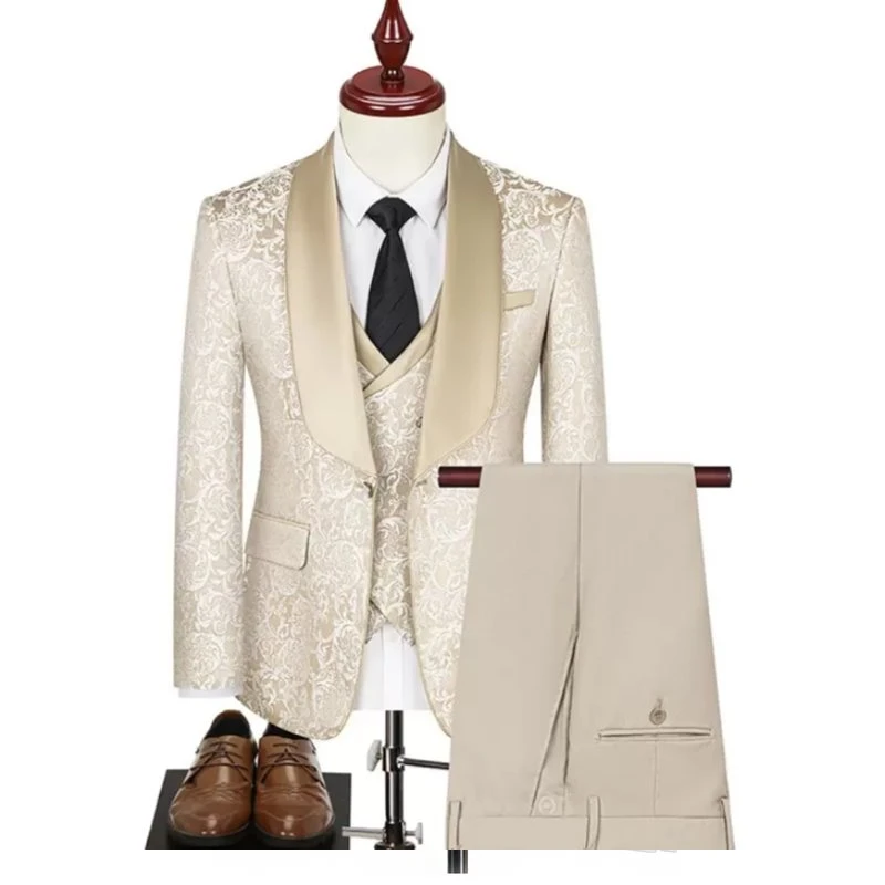 Jacquard Shawl Lapel 2 Piece Suit