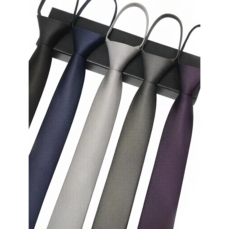 Solid Color Pre Tied Polyester Necktie